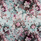 FS1005 Rose Bouquet Scuba Stretch Knit Fabric Mint | Fabric | fabric, floral, mint, pink rose, Printed, roses, scuba | Fabric Styles
