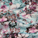 FS1005 Rose Bouquet Scuba Stretch Knit Fabric Mint | Fabric | fabric, floral, mint, pink rose, Printed, roses, scuba | Fabric Styles
