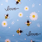 FS1007 Bee Lover Scuba Stretch Knit Fabric Baby Blue | Fabric | Bee, bees, daisies, daisy, fabric, floral, lover, scuba, Summer, Sun | Fabric Styles