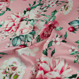 FS1033 Pink Rose Floral Scuba Stretch Knit Fabric Pink | Fabric | Butterfly, fabric, floral, flowers, pink, Poppies, Poppy, rose, roses, scuba, watercolour | Fabric Styles
