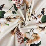 FS1029 Floral Stretch Knit Fabric Black Beige Dusty Pink | Fabric | drape, Fabric, fashion fabric, Floral, Flower, Flowers, Ivory, making, Pink, Rose, Scuba, sewing, Stretchy, White | Fabric Styles