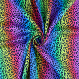 FS1023 Leopard Stripe Cotton Rainbow Rainbow | Fabric | animal, Blue flames, children, Cotton, dragon fur, drape, Fabric, fashion fabric, Fur, Kids, Leopard, Lightning, making, Rainbow, sewing, Skirt, Stripe, Tie Dye | Fabric Styles