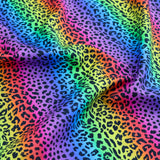 FS1023 Leopard Stripe Cotton Rainbow Rainbow | Fabric | animal, Blue flames, children, Cotton, dragon fur, drape, Fabric, fashion fabric, Fur, Kids, Leopard, Lightning, making, Rainbow, sewing, Skirt, Stripe, Tie Dye | Fabric Styles