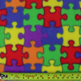 FS1050 Jigsaw Puzzle Polar Fleece Fabric | Fabric | Bright, Check, Children, Comfort, Cuddle, Cuddle fleece, Cuddly, drape, Fabric, fashion fabric, Fleece, Kids, making, Neon, Polyester, Rainbow, sewing | Fabric Styles