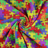 FS1050 Jigsaw Puzzle Polar Fleece Fabric | Fabric | Bright, Check, Children, Comfort, Cuddle, Cuddle fleece, Cuddly, drape, Fabric, fashion fabric, Fleece, Kids, making, Neon, Polyester, Rainbow, sewing | Fabric Styles