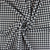 FS1040 Houndstooth Stretch Knit Fabric Black White | Fabric | Black, Dog Tooth, Dog's Tooth, Dogstooth, Dogtooth, Fabric, fashion, Hound Tooth, Hound's Tooth, Houndstooth, Houndtooth, Monochrome, Scuba Crepe, White | Fabric Styles