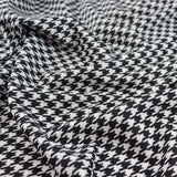 FS1040 Houndstooth Stretch Knit Fabric Black White | Fabric | Black, Dog Tooth, Dog's Tooth, Dogstooth, Dogtooth, Fabric, fashion, Hound Tooth, Hound's Tooth, Houndstooth, Houndtooth, Monochrome, Scuba Crepe, White | Fabric Styles