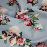 FS1151 Blue Blossom Floral Scuba Stretch Fabric | Fabric | Big Flowers, Blue, Fabric, Floral, Flower, Flowers, Scuba, Stretch, Stretchy | Fabric Styles