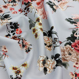 FS1075 Floral Oriental Swan Scuba Stretch Fabric | Fabric | drape, Eagle, Fabric, fashion fabric, Floral, Flower, oriental, Scuba, sewing, Swan | Fabric Styles