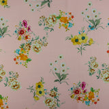 FS944 Maddie May Floral | Fabric | Fabric, fashion fabric, Floral, Florals, Flower, Flowers, jersey, Nude, pink, Scuba Crepe, sewing, stretch, White, Yellow | Fabric Styles