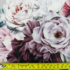 FS1056 Rose Perfection Floral Stretch Knit Fabric Grey | Fabric | Fabric, fashion fabric, floral, Flower, Rose, scuba, sewing, vintage | Fabric Styles