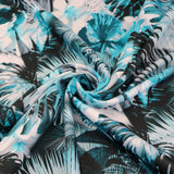 FS1060 Tropical Stretch Knit Fabric Teal | Fabric | blue, digital, fabric, floral, printed, scuba, teal, tropical | Fabric Styles