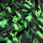 FS1074 Hot Flames Stretch Knit Fabric Fuchsia Blue Green Orange | Fabric | Blue, Conversational, Fabric, fashion fabric, Fire, Flames, Fuchsia, Green, Hot, kids, kitten, Orange, Pink, scuba, sewing | Fabric Styles