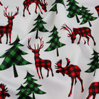 Buffalo Plaid Reindeer Fabric | Check Deer & Moose Print