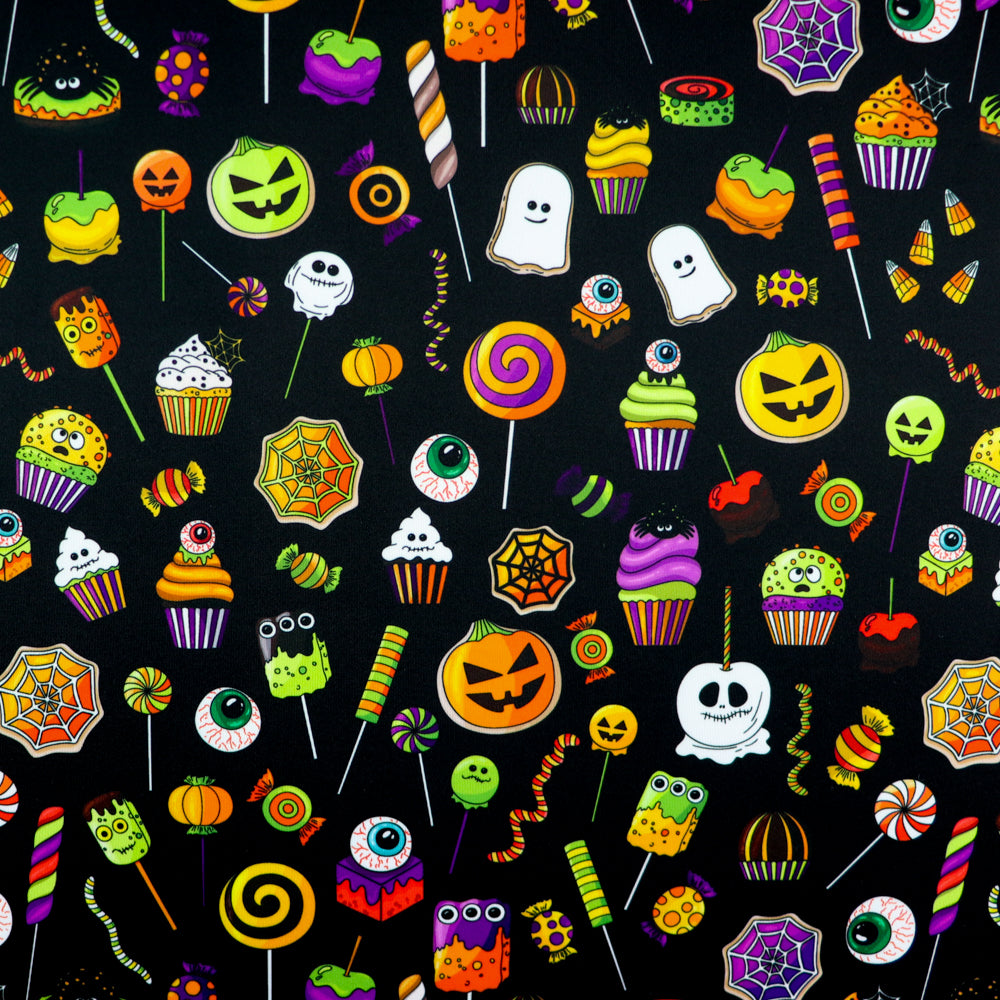 Cute Halloween Sweets & Pumpkin Stretch Fabric