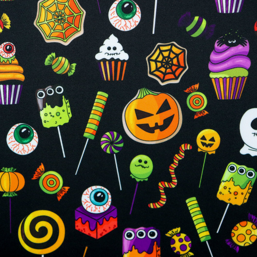 Cute Halloween Sweets & Pumpkin Stretch Fabric