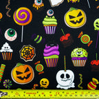 Cute Halloween Sweets & Pumpkin Stretch Fabric