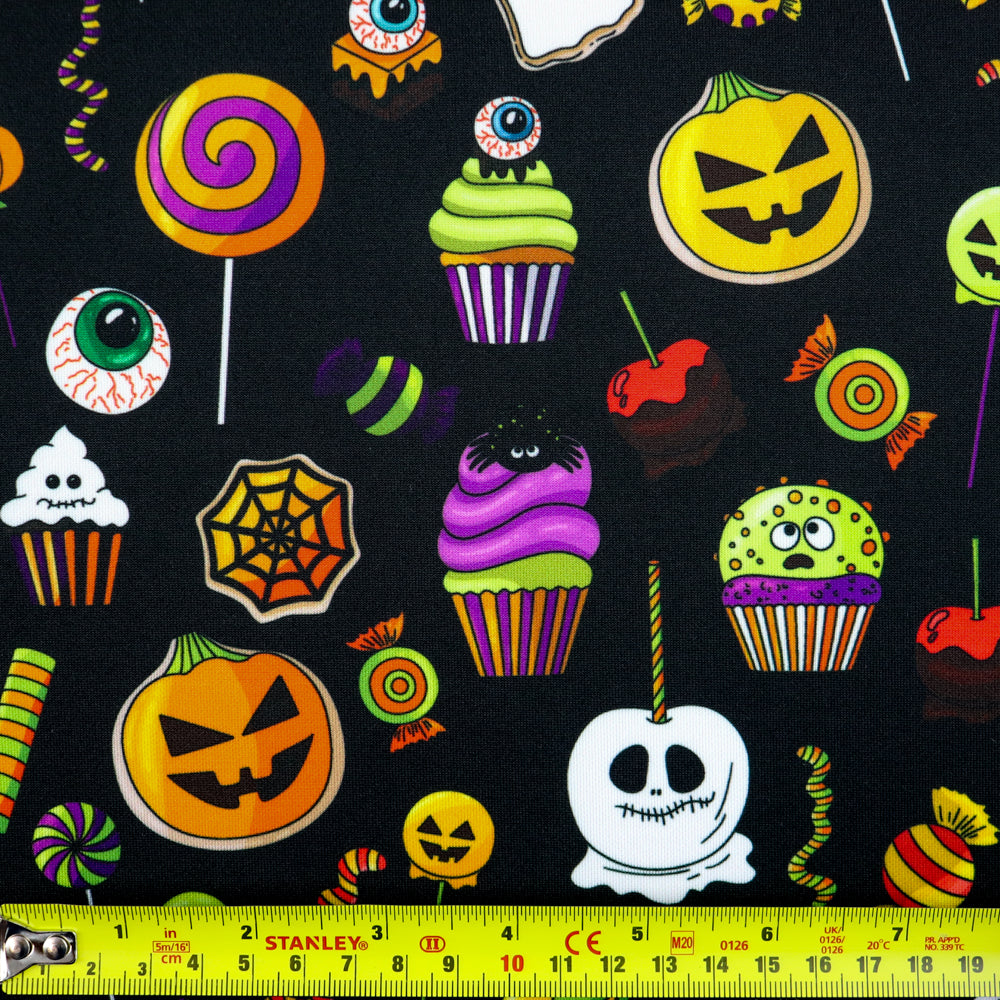 Cute Halloween Sweets & Pumpkin Stretch Fabric