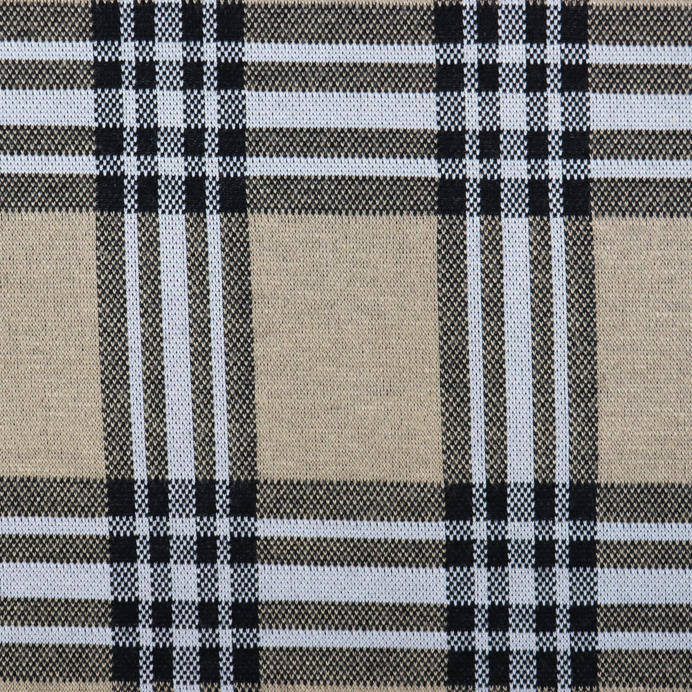 FS1097 Camel Tartan Jacquard Stretch Fabric | Fabric | Camel, Checks, Fabric, fashion fabric, Jacquard, jersey, sewing, Square, Squares, stretch, Tartan, White | Fabric Styles