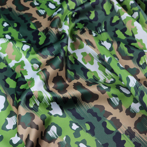 FS1093 Camo Leopard Scuba Stretch Fabric | Fabric | animal, army, camo, camouflage, green, leopard, scuba, stretch, wildlife | Fabric Styles