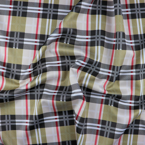 FS1101 Camel Tartan Scuba Stretch Fabric | Fabric | Camel, Checks, Fabric, fashion fabric, Jacquard, jersey, sewing, Square, Squares, stretch, Tartan, White | Fabric Styles