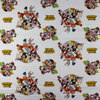 FS828_2 That’s All Folks Looney Tunes Cotton Fabric White | Fabric | Blue, Brand, Branded, Bugs, Bugs Bunney, Bunney, Children, Cotton, drape, Fabric, fashion fabric, hero, Kids, logo, Looney Tunes, making, Navy, Tazmania | Fabric Styles
