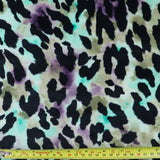 FS1123 Leopard Velvet Stretch Knit Fabric Multicolour | Fabric | Animal, fabric, green, Jaguar, Leopard, purple, Velour, Velvet, Wild life | Fabric Styles