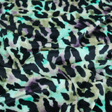 FS1123 Leopard Velvet Stretch Knit Fabric Multicolour | Fabric | Animal, fabric, green, Jaguar, Leopard, purple, Velour, Velvet, Wild life | Fabric Styles