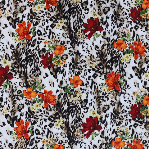 (14C) Leopard Floral ITY Fabric | Fabric | Fabric, Floral, ITY, leopard, Limited, new, Sale | Fabric Styles