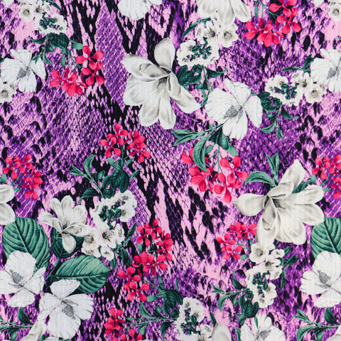(16C) Purple Snake Floral Ribbed Fabric | Fabric | Floral, Limited, new, Purple, Ribbed, Sale, Snake | Fabric Styles