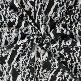 FS1156 Black Abstract Monochrome Scuba Stretch Fabric | Fabric | Black, Black and White, drape, Fabric, fashion fabric, marble, Marble Effect, Mono, Monochrome, Scuba, sewing, Stretchy, tie dye, White | Fabric Styles