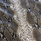 FS1157 Cobra Snake Skin Scale Texture Stretch Leather Feel PU Fabric Brown | 3D, elastane, emboss, leather, new, polyester, pu, skin, snake, snake skin, stretch | Fabric Styles