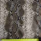 FS1157 Cobra Snake Skin Scale Texture Stretch Leather Feel PU Fabric Brown | 3D, elastane, emboss, leather, new, polyester, pu, skin, snake, snake skin, stretch | Fabric Styles