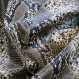 FS1157 Cobra Snake Skin Scale Texture Stretch Leather Feel PU Fabric Brown | 3D, elastane, emboss, leather, new, polyester, pu, skin, snake, snake skin, stretch | Fabric Styles