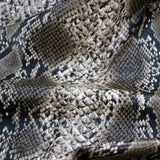 FS1157 Cobra Snake Skin Scale Texture Stretch Leather Feel PU Fabric Brown | 3D, elastane, emboss, leather, new, polyester, pu, skin, snake, snake skin, stretch | Fabric Styles