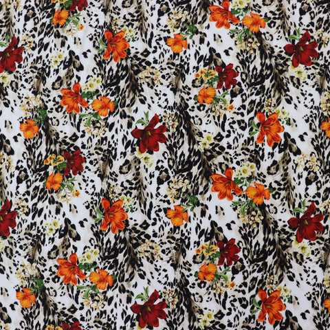 (22C) Floral Leopard ITY Fabric | Fabric | Fabric, Floral, ITY, Leopard, Limited, new, Sale | Fabric Styles