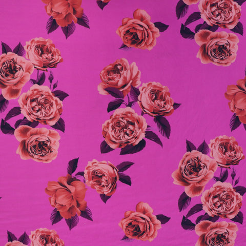 (21C) Pink Floral Crepe Fabric | Fabric | Crepe, Floral, Limited, new, Pink, Sale, Valentino crepe | Fabric Styles
