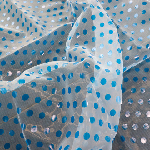 (18C) Polka Dot Organza Fabric | Fabric | blue, Limited, new, Organza, polka, Sale | Fabric Styles