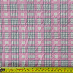 (42C) Pink Tartan Viscose Fabric | Fabric | check, Fabric, limited, new, pink, Sale, tartan, viscose, viscose elastane | Fabric Styles