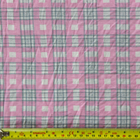 (42C) Pink Tartan Viscose Fabric | Fabric | check, Fabric, limited, new, pink, Sale, tartan, viscose, viscose elastane | Fabric Styles