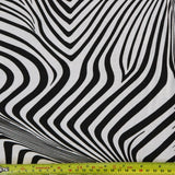 Black Swirl Fabric (66C) | Black, Black and White, Fabric, Monochrome, New, Swirl, Viscose, Viscose Elastane | Fabric Styles