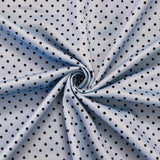 FS1177 Baby Blue Polka dots Print Scuba Stretch Knit Fabric | Fabric | blue, dots, drape, Fabric, fashion fabric, New, Polka Dots, Scuba | Fabric Styles