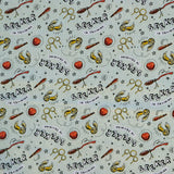 FS635_26 Harry Potter – Seeker in Training Sage Cotton Fabric | Fabric | Broomstick, Children, Cotton, Fabric, FS635, Harry Potter, Hogwarts, licensed, New, Seeker, Training, witch | Fabric Styles