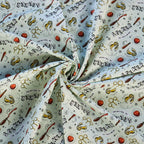 FS635_26 Harry Potter – Seeker in Training Sage Cotton Fabric | Fabric | Broomstick, Children, Cotton, Fabric, FS635, Harry Potter, Hogwarts, licensed, New, Seeker, Training, witch | Fabric Styles