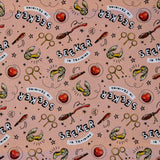 FS635_27 Harry Potter – Seeker in Training Coral Cotton Fabric | Fabric | Broomstick, Children, Cotton, Fabric, FS635, Harry Potter, Hogwarts, licensed, New, Seeker, Training, witch | Fabric Styles