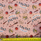 FS635_27 Harry Potter – Seeker in Training Coral Cotton Fabric | Fabric | Broomstick, Children, Cotton, Fabric, FS635, Harry Potter, Hogwarts, licensed, New, Seeker, Training, witch | Fabric Styles