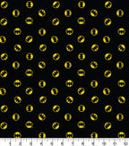 FS636_8 Small Batman Logo Black Cotton | Fabric | Batman, Blue, Brand, Branded, Children, comic, comics, Cotton, Cotton SALE, dc, drape, Fabric, fashion fabric, hero, Kids, Light blue, logo, making, Pencil, superhero | Fabric Styles