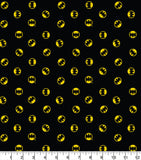 FS636_8 Small Batman Logo Black Cotton | Fabric | Batman, Blue, Brand, Branded, Children, comic, comics, Cotton, Cotton SALE, dc, drape, Fabric, fashion fabric, hero, Kids, Light blue, logo, making, Pencil, superhero | Fabric Styles