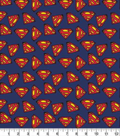 FS639_1 Superman Logo DC | Fabric | Blue, Brand, Branded, Children, comic, comics, Cotton, Cotton SALE, dc, drape, Fabric, fashion fabric, hero, Kids, Light blue, logo, making, man, Navy, super, superhero, Superman | Fabric Styles