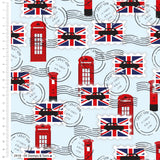 FS1172 Happy & Glorious Stamps Cotton Fabric Blue | Fabric | 100% Cotton, Animal, Animals, Bunting, Cotton, Crown, drape, Fabric, fashion fabric, Happy & Glorious, London, making, New, Party, Party Time, sewing, Union Flag, United kingdom | Fabric Styles